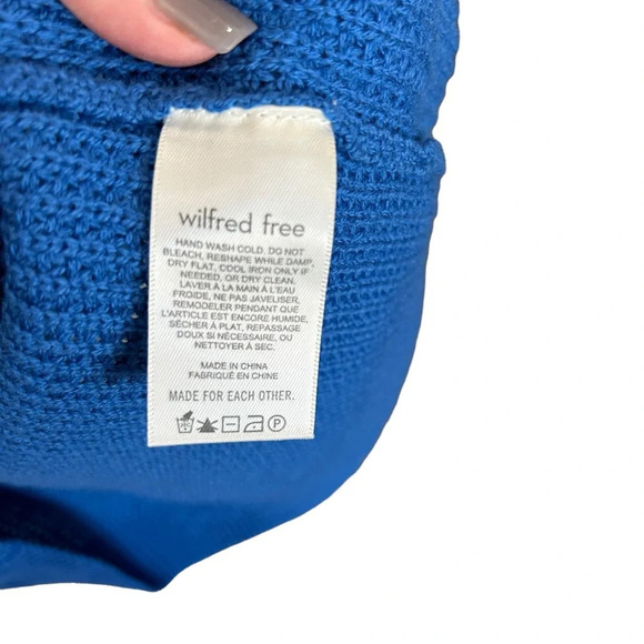 Aritzia Wilfred Free 100% Merino Wool Crewneck Pullover Sweater in Blue Size S - Picture 6 of 6